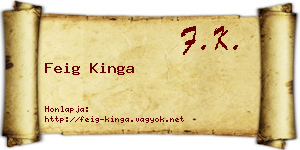 Feig Kinga névjegykártya